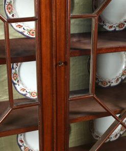 Antique Victorian Art Nouveau Mahogany Glass Bookcase by James Schoolbred & Co.