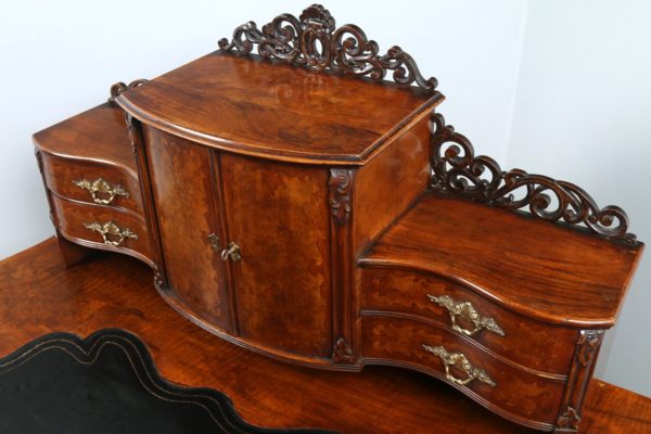 Antique Louis XV Revival French Walnut & Leather Bonheur Du Jour Desk (Circa 1870)
