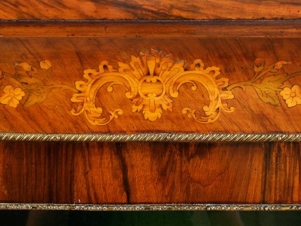 Antique Burr Walnut Inlaid Victorian Pier Cabinet (Circa 1850)