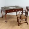 Antique Victorian 4ft Walnut & Leather Partners Library Table (Circa 1910)