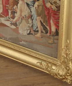 Antique Victorian English Berlin Tapestry in Carved Gilt Wood Frame (Circa 1860)