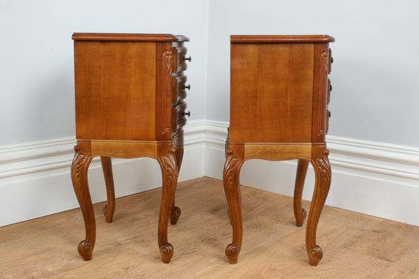 Pair of French Louis XVI Revival Cherry Wood Bedside Cabinets (Circa 1950)