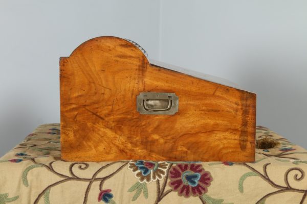 Antique Victorian Colonial Camphor Wood & Brass Rolltop Writing Box (Circa 1850)