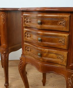 Pair of French Louis XVI Revival Cherry Wood Bedside Cabinets (Circa 1950)