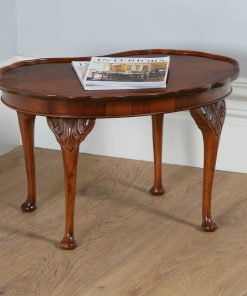 Antique Queen Anne Style Figured Walnut Kidney Shaped Coffee Table (Circa 1920)