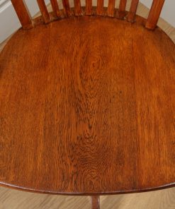 Antique Edwardian Oak Revolving Office Desk Armchair (Circa 1900)