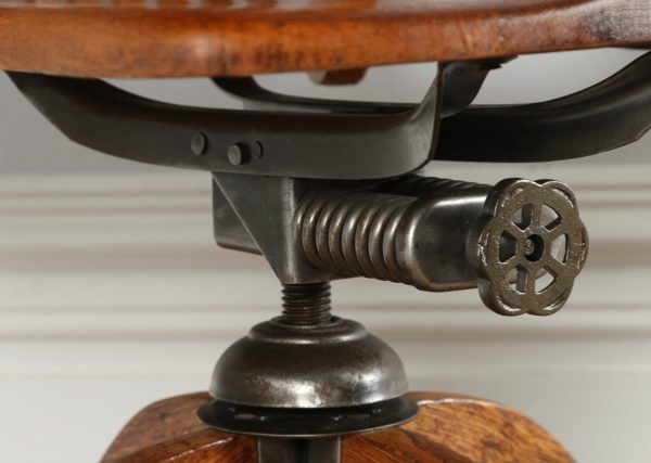 Antique Edwardian Oak Revolving Office Desk Armchair (Circa 1900)