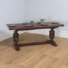 Antique English Jacobean Style Oak Kitchen Refectory Trestle Table (Circa 1890)