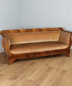 Antique German Biedermeier Flame Mahogany Couch (Circa 1840)