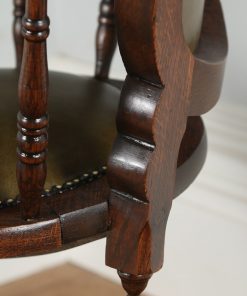 Antique American Victorian Oak Revolving Office Desk Captain’s Chair (Circa 1890)