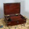 Antique Victorian Colonial Anglo Indian Mahogany Writing / Jewellery / Sewing Box (Circa 1880) - yolagray.com