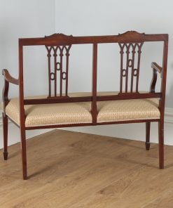 Antique English Edwardian Inlaid Mahogany Ladies Salon Couch (Circa 1900) - yolagray.com