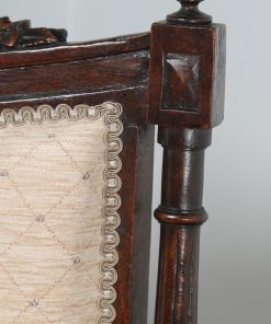 Antique French Louis XVI Style Walnut Salon Occasional Armchair (Circa 1880) - yolagray.com