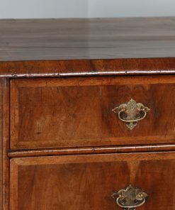 Antique English Queen Anne / Georgian Figured Walnut Two Piece Chest of Drawers (Circa 1710) - yolagray.com