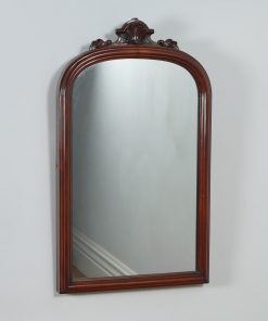 Antique English Victorian Mahogany Rectangular Wall Portrait Mirror (Circa 1870)- yolagray.com