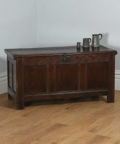 Antique Charles II English Home Counties Oak Joined Coffer Blanket Chest (Circa 1680)- yolagray.com