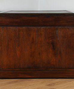 Antique English Victorian Oak & Leather 5ft Partner’s Pedestal Office Desk (Circa 1860)- yolagray.com