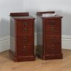 Antique Pair of English Victorian Flame Mahogany Bedside Chests (Circa 1860)- yolagray.com