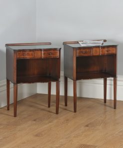 Pair of Georgian Regency Style Mahogany & Glass Serpentine Bedside Cabinets (Circa 1970)- yolagray.com