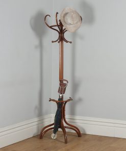 Antique Edwardian Bentwood Coat, Hat, Stick & Umbrella Demi Lune Hallstand (Circa 1910) - yolagray.com