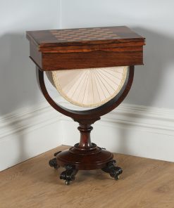 Antique English William IV Rosewood & Birds Eye Maple Work Table (Circa 1830) - yolagray.com