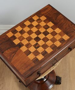 Antique English William IV Rosewood & Birds Eye Maple Work Table (Circa 1830) - yolagray.com