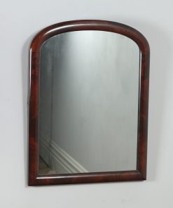 Antique English Victorian Flame Mahogany Rectangular Wall Portrait Mirror (Circa 1860)- yolagray.com