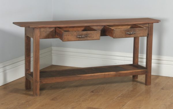 19th Century Style French Provincial Chestnut Low Dresser Potboard Base / Sideboard (Circa 1970)- yolagray.com