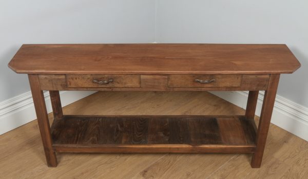 19th Century Style French Provincial Chestnut Low Dresser Potboard Base / Sideboard (Circa 1970)- yolagray.com