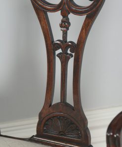 Antique English Pair of Georgian Hepplewhite Style Mahogany Armchairs (Circa 1910) - yolagray.com