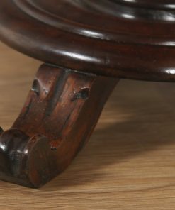 Antique French Provincial Walnut Circular Wine Lamp Tripod Table (Circa 1870)- yolagray.com
