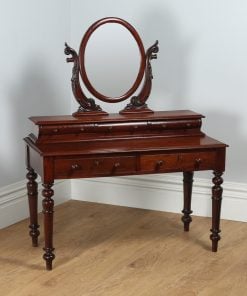 Antique Victorian Anglo Indian Colonial Teak Dressing Table with Mirror (Circa 1860) - yolagray.com