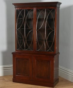 Antique English Georgian Style Mahogany Glazed Bookcase (Circa 1900) - yolagray.com