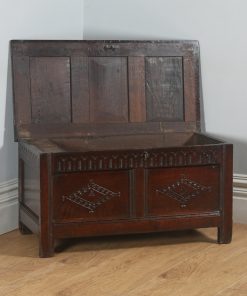 Antique English Charles I West Country Gloucestershire Oak Joined Coffer Chest / Coffer (Circa 1650)- yolagray.com