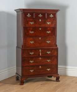 Antique Georgian Chippendale Flame Mahogany Tallboy / Chest on Chest (Circa 1760) - yolagray.com
