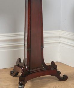 Antique English Georgian Mahogany Circular Wine Lamp Occasional Tripod Table (Circa 1830)- yolagray.com