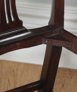 Antique English Pair of Georgian Chippendale Mahogany Office Desk Carver Arm Chairs (Circa 1800) - yolagray.com
