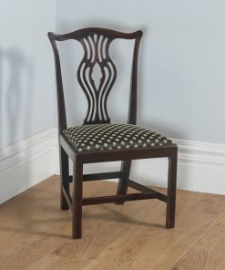 Antique English Pair of Georgian Chippendale Mahogany Dining Chairs (Circa 1800) - yolagray.com