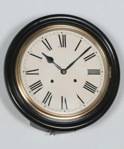 Antique 16" Mahogany Railway Station / School Round Dial Wall Clock (Chiming) - yolagray.com