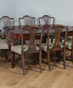 Antique English Georgian Regency Figured Mahogany D End Dining Table (Circa 1810) - yolagray.com