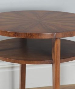 Art Deco French Figured Walnut Circular Centre Coffee Occasional Side Table (Circa 1930) - yolagray.com