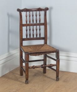 Antique English Single Georgian Ash & Elm Spindle Back Country Farmhouse Kitchen Dining Chairs (Circa 1790)- yolagray.com