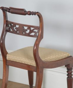 Antique English Pair of Regency Mahogany Dining / Side / Hall Chairs (Circa 1820) - yolagray.com