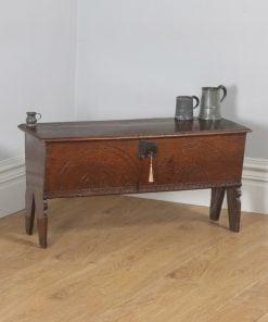 Antique Charles I English West Country Oak Six Plank Boarded Sword Chest Coffer (Circa 1650)- yolagray.com