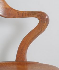 Antique English Edwardian Oak Revolving Office Desk Arm Chair (Circa 1910) - yolagray.com