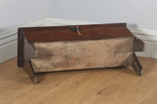 Antique Charles I English West Country Oak Six Plank Boarded Sword Chest Coffer (Circa 1650)- yolagray.com