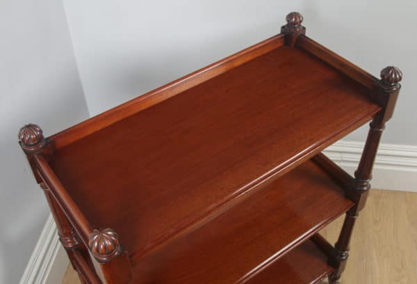 Antique English Victorian Mahogany Dumbwaiter / Buffet Server / Sideboard (Circa 1840)- yolagray.com