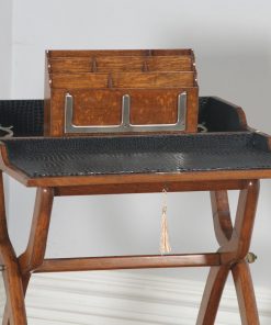 Antique English Victorian Oak Folding Campaign Writing Compendium Desk Table (Circa 1890)- yolagray.com