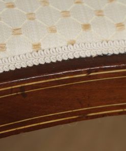 Antique English Victorian Mahogany & Satinwood Marquetry Inlaid Salon Couch Sofa Settee (Circa 1890) - yolagray.com