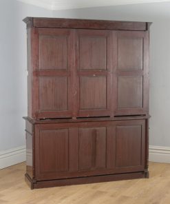 Antique English Georgian Style Flame Mahogany Glazed Library Office Bookcase by S&H Jewell of London (Circa 1900) - yolagray.com